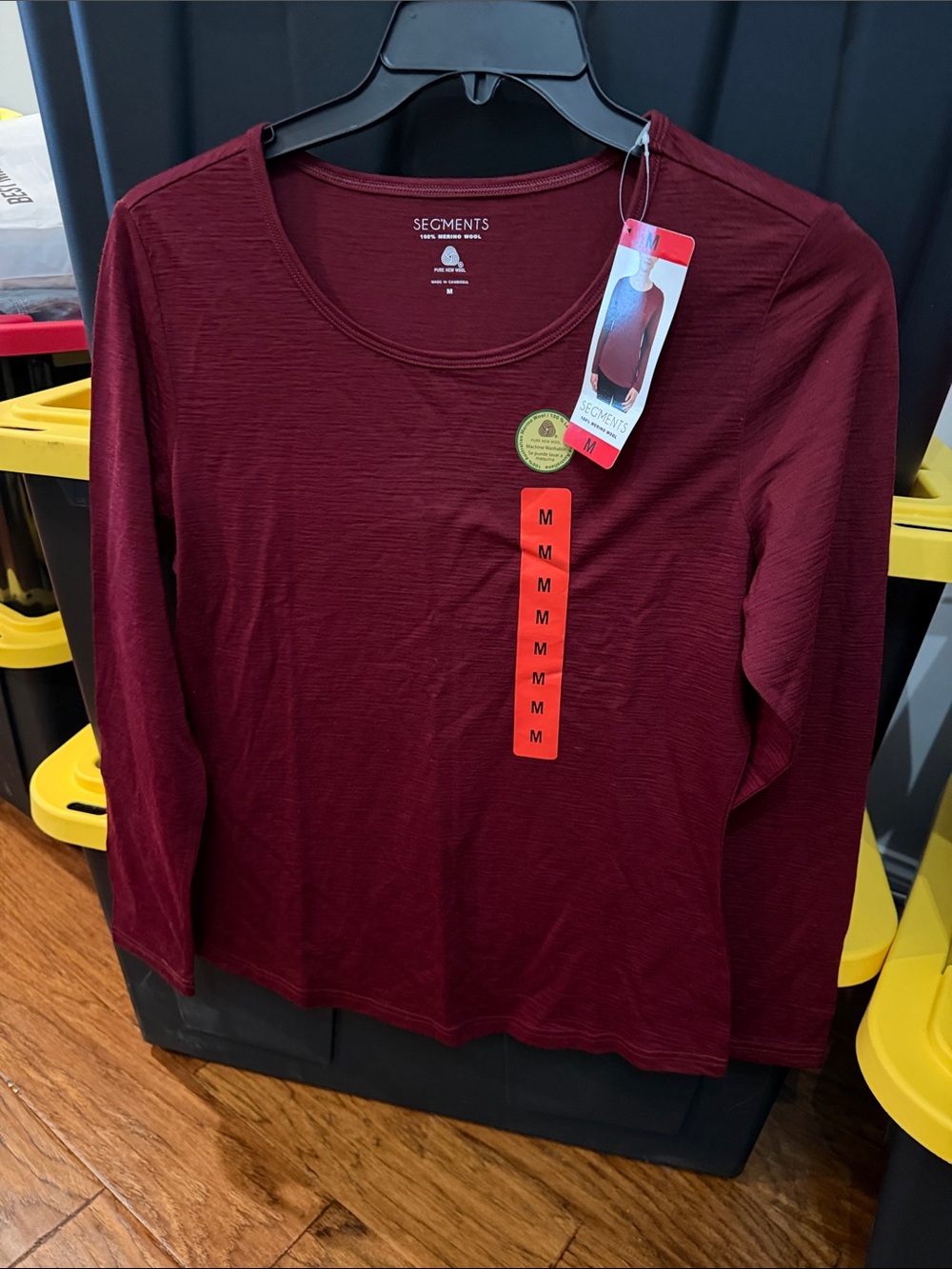 Segments Women's Long-Sleeve Crewneck Top in Wine